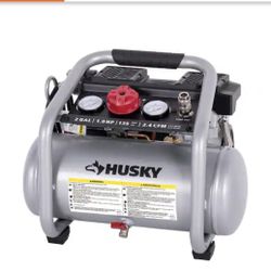 Husky 2 Gal. 135 PSI Portable Electric Oil-Free Quiet Jobsite Air Compressor with Dual Pressure Gauges and 1-Quick Coupler