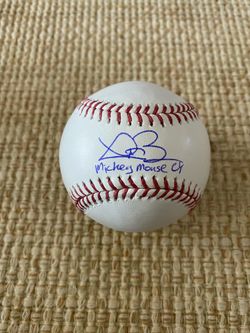 Trevor Bauer Signed Autographed Ball “Mickey Mouse Cy”
