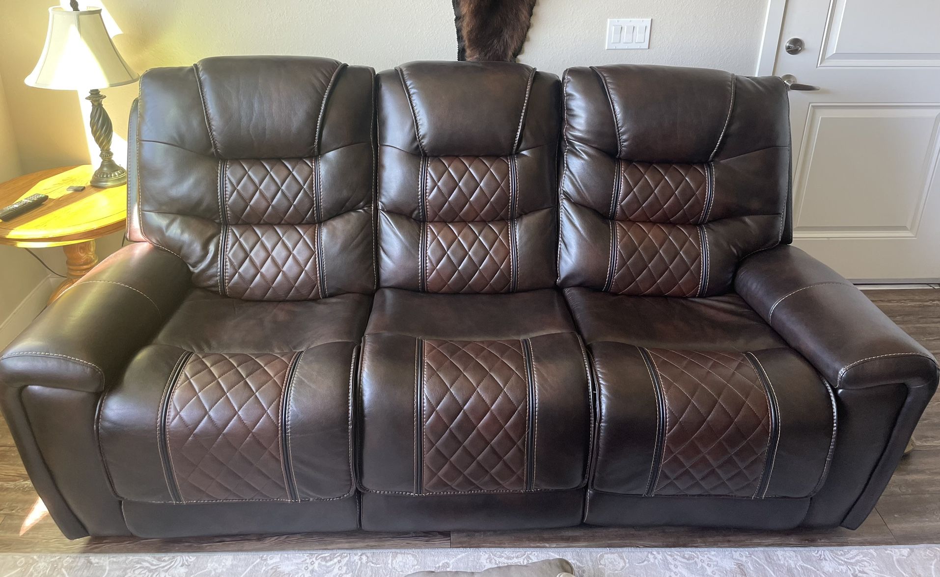 Leather Couch With Two Recliners for Sale in Phoenix, AZ OfferUp