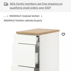 IKEA Knoxhult Cabinet With Drawers White Good Condition