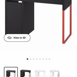 IKEA Black Desk With Drawer Space 