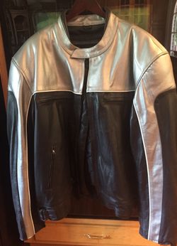 New Padded Leather Motorcycle Jacket - 3XL