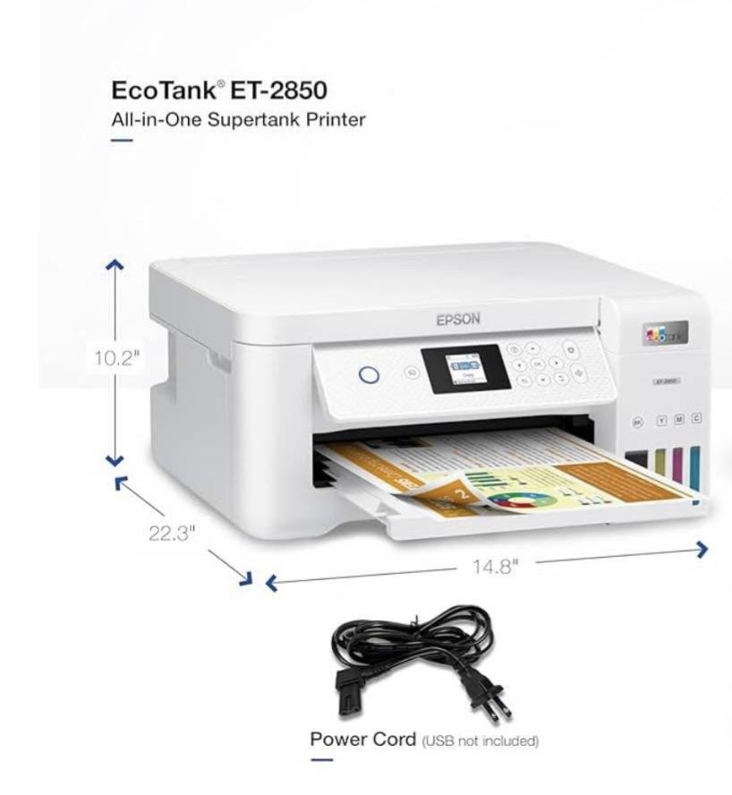 Epson Eco TankĀ® ET-2850 All-in-One Supertank Printer - Certified Refurbished