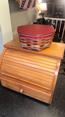 Vintage Longaberger Basket w Lid & Liner