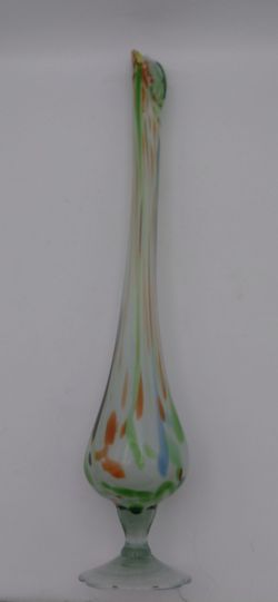 17.5" Unique Vintage Art Glass Bud Vase