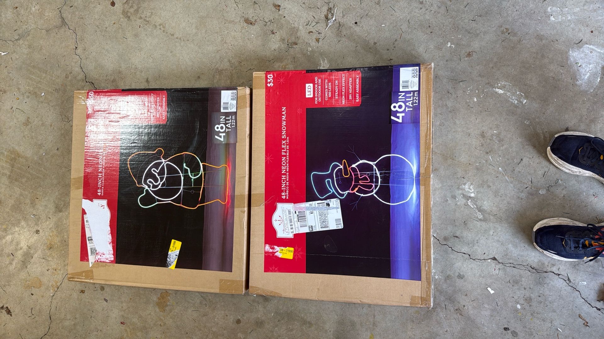 Neon Christmas Decorations (4 Santa’s 1 Snowman)