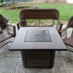 Patio seating and firepit table