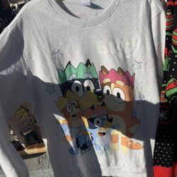 grey bluey crewneck adult large 