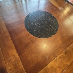 Granite Lazy Susan Dining Table 