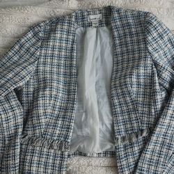 Blue & White Plaid Blazer 