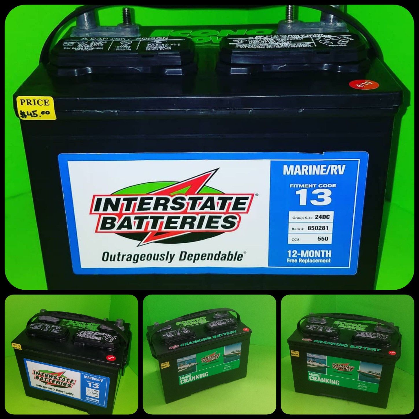 《Marine & RV Batteries》$45 w/exchange▪1816 S Parsons Ave, Seffner FL 33584