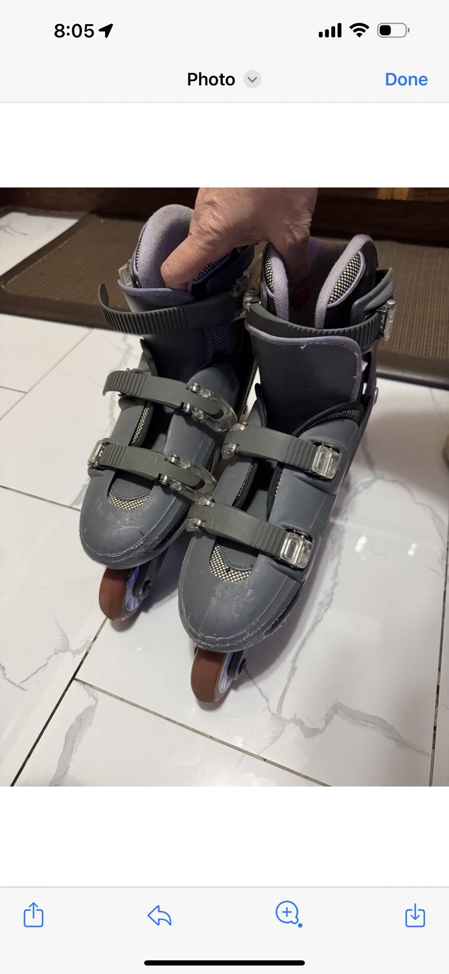 Title: Adjustable Inline Skates - Size 6-9 (Gray) Description: Take your skating experience to the next level with these adjustable inline skates. D
