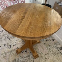 Solid Oak Bistro Table 36” D x 29 1/2” H