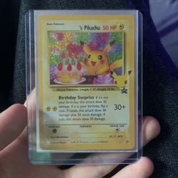 Pikachu 25th anniversary holo promo Pokémon card