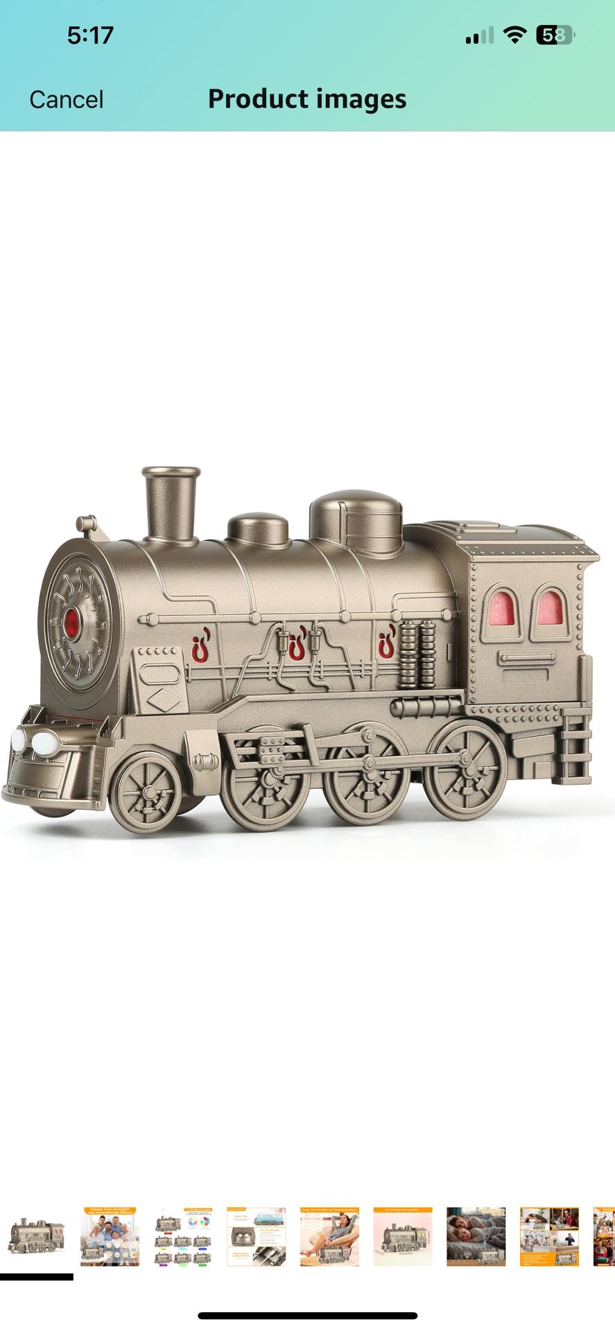 300ML Vintage Train Humidifier and Aromatherapy Diffuser
