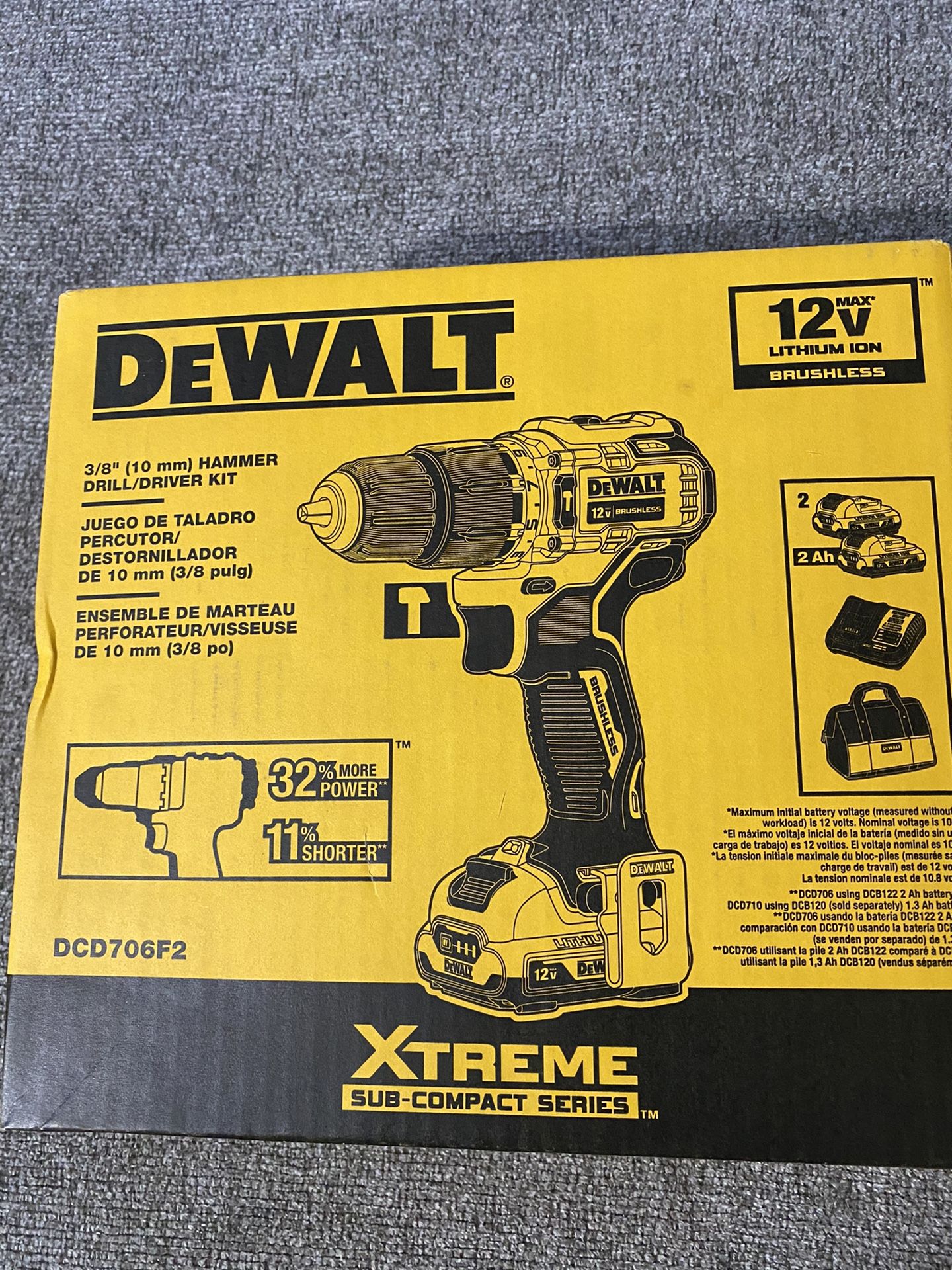 DEWALT XTREME 12V MAX Brushless 3 Hammer drill