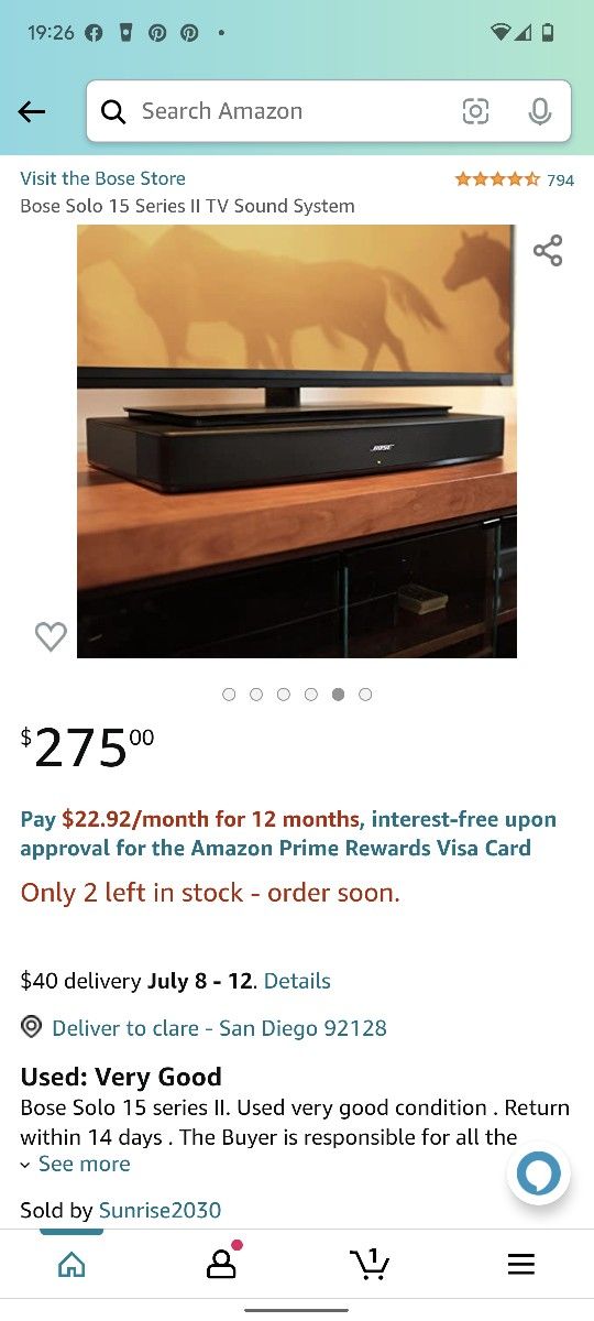 Sound System Bose Solo 15 Amazon 希少 未開封 Bose Solo 15 TV