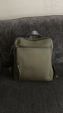 Olive Green Textured Backpack