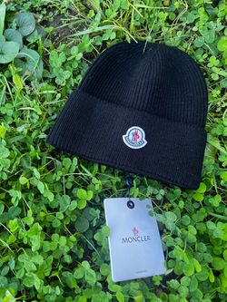 Moncler Black Ribbed Knit Beanie