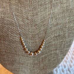 graduated sterling silver bead ball necklace 