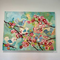 Pottery Barn Kids- Cherry Blossom Birdies 40x30 Canvas