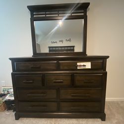 Big Dresser With Mirror And Two Nightstand. 