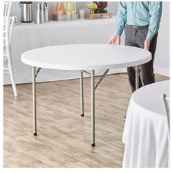 48” Round Heavy Duty Plastic Folding Table