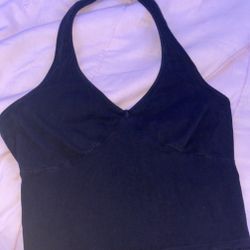 black cropped halter top size small