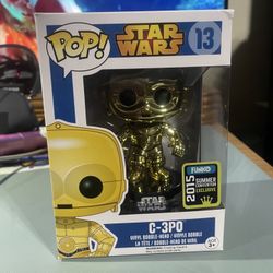 Funko Pop Star Wars #13 C-3PO 2015 SDCC San Diego Comic Con Shared Sticker Limited Edition