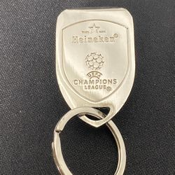 Heineken Bottle Opener Silver Keychain UEFA Champions League Logo Brand New