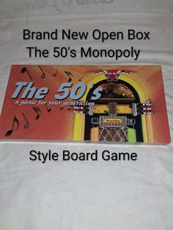 Brand New Open Box The 50's Monopoly Style Board Game (Is Complete Nothing Missing)