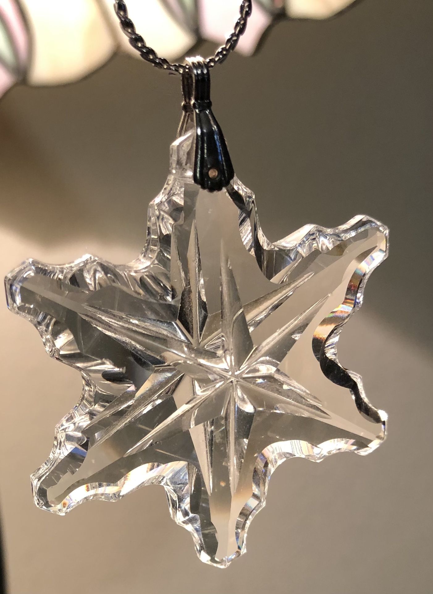 Crystal Snowflake Pendant (2.5”) On 24” Chain 