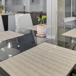 Dapper Dining Table + 4 Chairs — Gray, Modern Dining Set