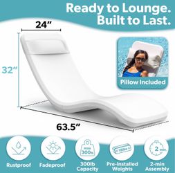 Gosports Coast Modern in Pool Lounge Chair - Waterproof & Weighted Chaise Lounge
