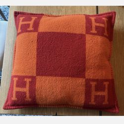 Authentic HERMES Avalon Pillow | Wool Cashmere Small