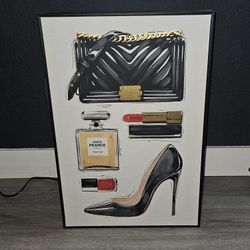 Chic Fashion Illustration Canvas - Glam Decor