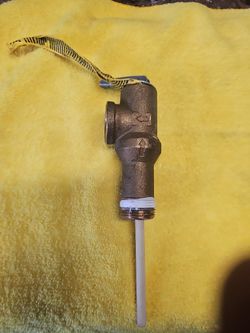 WATER HEATER PRESSURE RELIEF VALVE.