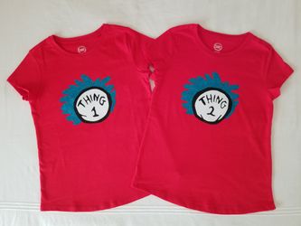 Child Dr Seuss Thing 1 and Thing 2 Shirt Set