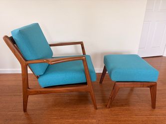 Joybird Collins Chair and Soto Ottoman