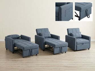 3-in-1 Convertible Sleeper Chair – Modern Pull-Out Sofa Bed / Accent Recliner