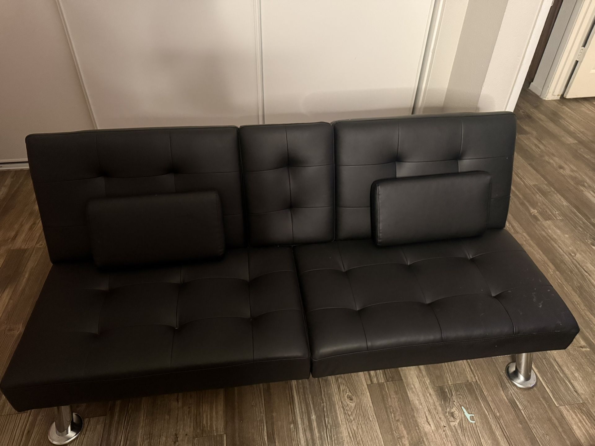 Black Leather Futon