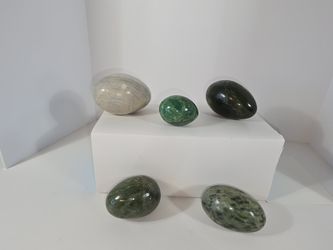 Stone Eggs In Various Shades Of Green