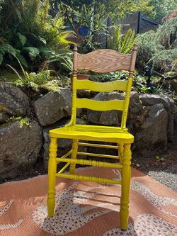 Vintage Solid Wood Statement Chair – Refinished – $105