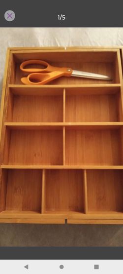 Expandable Wood Drawer Organizer with 8 to 10 Slots