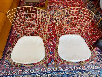 Mid Century Modern Wire Grid Chairs (2Qty)