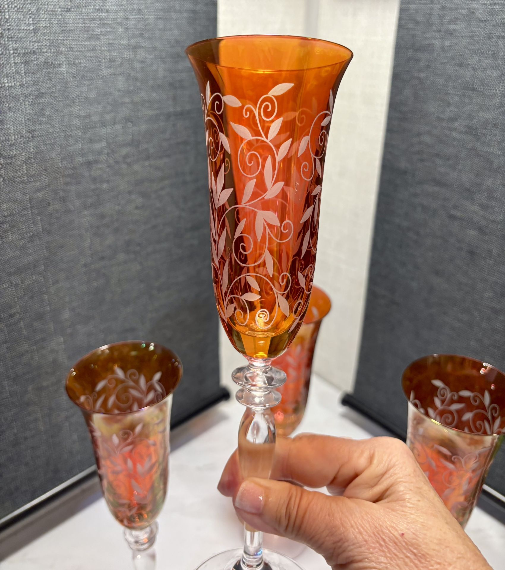Venetian Ruby Fluted Champagne by Rogaska