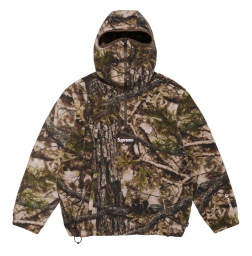 Supreme FW25 Polartec Face Mask Half Zip Hooded Sweatshirt Camo Size XL