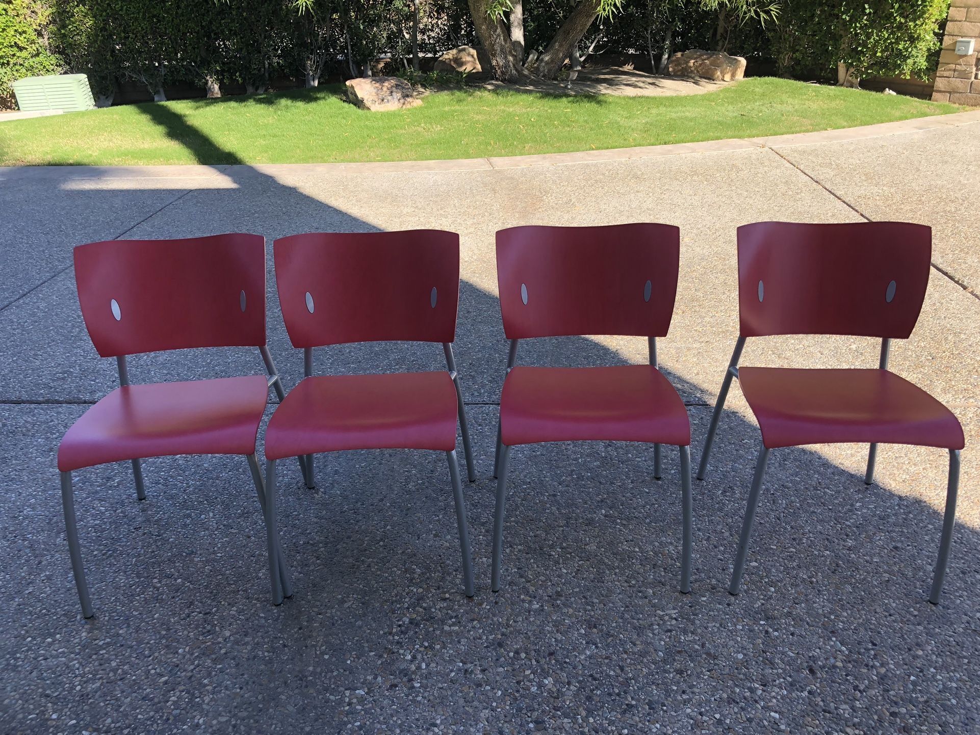 5 Mid-Century Modern wood/steel dining chairs ($55-$65 each)
