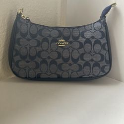 Coach Teri Shoulder Bag Signature Denim 