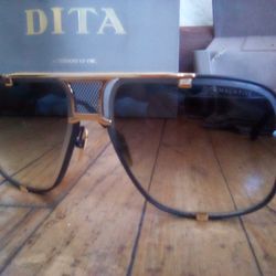 Dita Mach Five Limited Edition Gold Titanium Authentic Designer Sunglasses